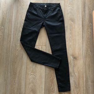 Black coated skinny jeans